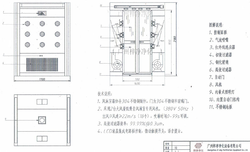 內(nèi)置自動平移門風淋間方案圖